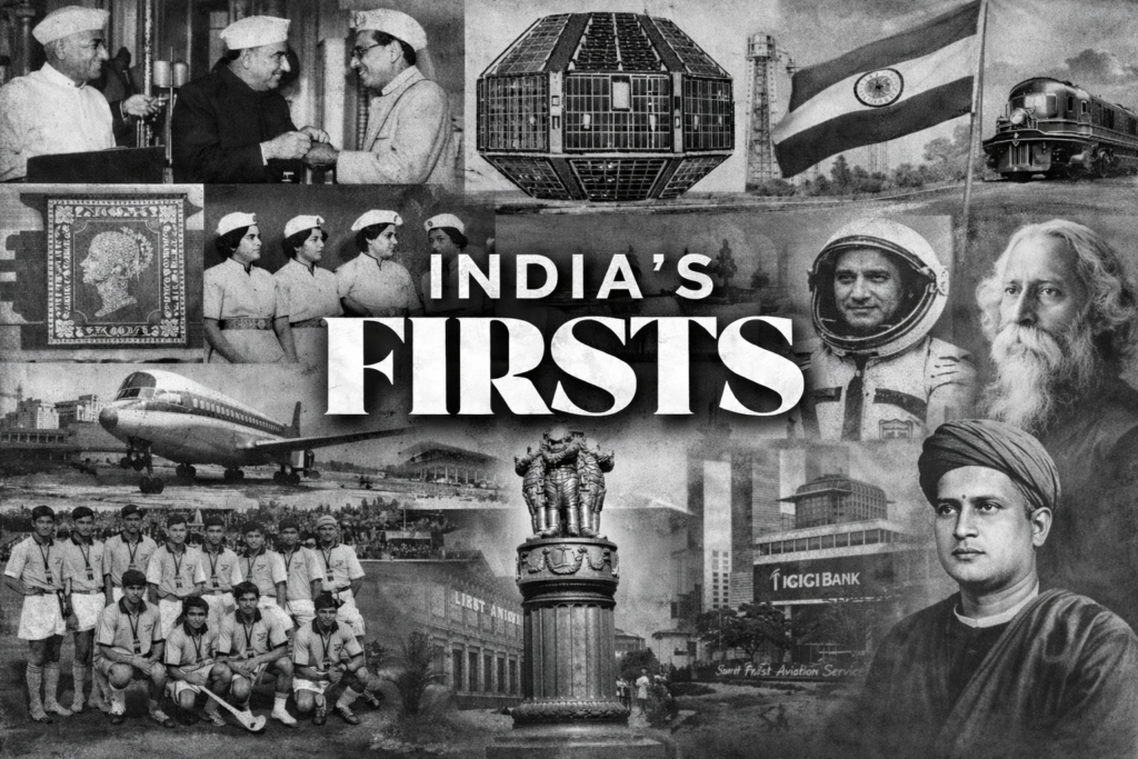 Explore 50 important firsts of India, from national leaders to key milestones in science, defence, sports, and governance.