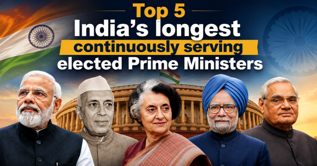 Top 5 India’s longest continuously serving elected Prime Ministers