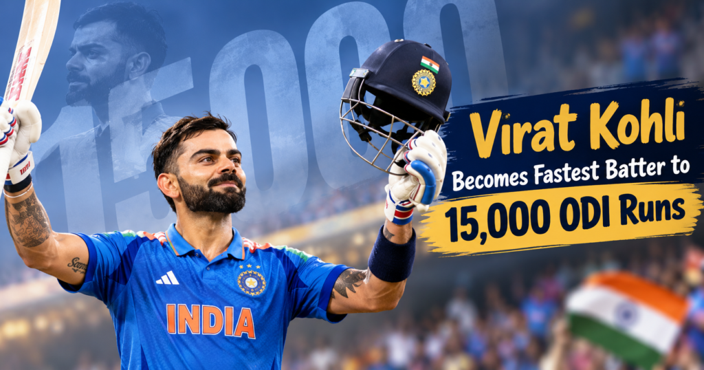 Virat Kohli Becomes Fastest Batter to 15,000 ODI Runs